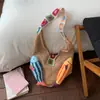 Bolso de Punto Transfronterizo para Mujer, Nuevo 2026 Primavera/Verano Versátil Estilo Perezoso Bolso de Hombro, Bolso Tote de Gran Capacidad