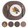 Tapete Isolante para Comida Ocidental Padrão Quadrado Tecido Tapete para Jantar em Casa Tapete para Tigela Hotel Tapete de Couro para Mesa de Jantar Impermeável e à Prova de Óleo Tapete Isolante