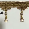 Renda para Cortina Estilo Europeu com Contas de Cristal, Franja de Renda Decorativa, Acessórios de Borla, Pingente, Bola Pendurada, Contas de Abóbora