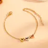 Collar Pulsera de Acero de Titanio Corazón Estrella Transfronterizo, Pulsera de Acero Inoxidable de Lujo Ligero Moda Corazón Estrella Tricolor para Mujer