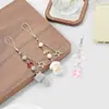 Exquisito Moda Dibujos Animados Perla de Imitación Diamante de Imitación Estrella Lazo Animales Afelpados Oso de Resina Llavero Colgante de Bolsa