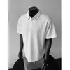 Talla Grande 150 kg Estilo Americano Hombro Normal Camisa Polo Manga Corta Camiseta para Hombre Verano Patchwork Cuello Campana Camisa Superior Estructurado de Alta Resistencia