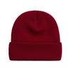Gorro Simples Multicor com Punho, Chapéu de Tricô da Moda e Quente para Outono/Inverno com Logo Bordado, Gorro Básico de Lã Quente de Cor Sólida