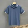 Camisa polo casual de verano para hombre, manga corta, marca de moda, cuello, camiseta para hombre, 2023, color de moda, combinación, top con cuello en V