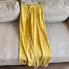 2026 Nuevo Estilo Elegante Pantalones de Cupro Mate Casual de Pierna Recta Pantalones Largos de Pierna Ancha para Mujer Venta al por Mayor H07Ak153
