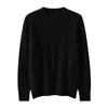 Suéter 100% Lana para Hombre Cuello Redondo Color Sólido Holgado Engrosado Suéter Otoño e Invierno Casual de Negocios Camiseta de Punto de Cachemira