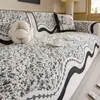 Cojín de Sofá de Chenilla Estilo Simple Todas las Estaciones Universal Fijo Antideslizante Una Pieza Fila Recta Cubierta de Tela para Sofá de Sala de Estar Cojín