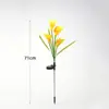 Luzes de lírio-calla artificial movidas a energia solar transfronteiriças, luzes de estaca à prova d'água para uso externo em gramados, jardins e pátios, criando uma atmosfera ambiente