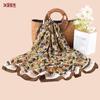 Verão Novo Clássico Vintage Estampa Floral Versátil Lenço Lenço 90 Algodão Linho Quadrado Lenço Protetor Solar