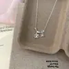 Design Totalmente Cravejado, Versátil e Fashionável Colar de Luxo Leve, Corrente de Clavícula Personalizada, Colar Feminino Doce Geométrico em Forma de Coração Rosa