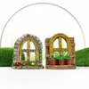 Decoração de paisagismo para aquário, janela pastoral simulada para fotos, acessórios, portas e janelas de resina, mesa de areia, janela de flores pastorais