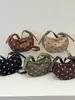 Bolsa de Axila Suede com Bolinhas Estilo Coreano Bolsa de Mão Versátil Simples Bolsa de Ombro Bolsa de Ombro Única Feminina Atmosférica Outono/Inverno
