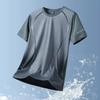 Camiseta Masculina de Secagem Rápida Manga Curta Verão Esportes Meia-Manga Solta Respirável Secagem Rápida Casual Fitness Corrida Roupa Esportiva Preta