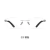 Armação de Óculos Masculina Estilo Business Transparente Sem Aro Titânio com Hastes de Sândalo Natural, Suporta Lentes de Grau, Venda Direta do Fabricante