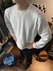 Sudadera Bordada de Panal Estilo Americano para Hombre, Camiseta de Manga Larga de Felpa Waffle con Cuello Redondo para Otoño e Invierno, Camiseta Base para Fitness