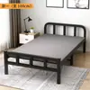 Cama plegable cama individual hogar simple oficina cuidado de acompañamiento descanso para el almuerzo cama de tablero de madera casa de alquiler cama de hierro para adultos