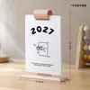 Calendario de Escritorio Simple para Tomar Notas con Divertido Diseño de Oso, Nuevo Calendario 2027, Adorno del Año del Cordero, Cuaderno de Escritorio para Estudiantes
