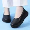 Zapatos Blancos de Enfermera para Mujer, Primavera y Verano, Antideslizantes, de Suela Gruesa, Piel Genuina, de Suela Blanda, Transpirables, Zapatos de Trabajo para Hospital, Modelo Nuevo, Dropshipping Disponible