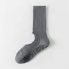 Calcetines de yoga para mujer hasta la pantorrilla, antideslizantes, calados para Pilates, para correr en interiores, fitness, baile y entrenamiento