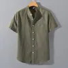 939 Camisa de Lino Camisa de Manga Corta para Hombre Holgada Estilo Chino para Hombre Verano Algodón y Lino Casual para Hombre Una Pieza Cabello
