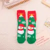 Calcetines de terciopelo coral de Santa Claus transfronterizos, engrosados y con forro polar para otoño e invierno, calcetines cálidos para dormir, calcetines navideños