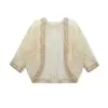 Conjunto de Abrigo Cardigan con Bordado Pesado de Cuentas y Vestido con Bordado de Cuello Halter Estilo Chino Nuevo Primavera/Verano P0436
