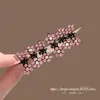 Presilha de Garra Pequena Versátil com Strass Coreana para Cabelo de Crianças, Grampo de Cabelo Flor, Penteado de Princesa, Presilha com Borda de Flor de Ameixa, Ornamento de Cabelo com Strass para Meninas