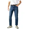 Procesamiento Personalizado y Producción de Muestras de Jeans Azul Oscuro de la Fábrica de Origen, Pantalones Largos de Mezclilla para Hombre Elásticos Lavados Nuevos de Moda