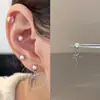 Pendientes Elegantes y Frescos con Lazo de Cinta de Perlas Shijia y Borla para Mujer, un Estilo de Alta Gama que se Puede Usar de Dos Maneras
