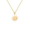 Popular Estilo Ins Europeo y Americano Estrella de Seis Puntas Cadena para Clavícula Sol Colgante de Acero Inoxidable Conservación del Color Dorado de 18K Conservación del Color Collar para Mujeres