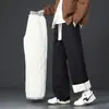 Pantalones Gruesos de Algodón con Forro Polar para Hombre para Otoño e Invierno, Cálidos y Resistentes al Frío, Pantalones Largos Casuales Estilo Jogger, Corte Holgado, Pantalones de Lana de Cordero de Invierno