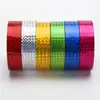 Cinta Láser Hecha a Mano Bricolaje Cinta con Purpurina Decoración de Boda Cinta Dorada Galvanizada Empaquetado de Cajas de Regalo