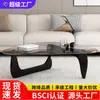 Mesa de centro de cristal para casas pequeñas, moderna minimalista, lujo ligero, mesa pequeña minimalista, mesa de centro creativa de moda para sala de estar