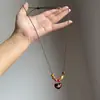 Nuevo Collar Colgante de Cuentas de Madera Estilo Chino con Resina, Cadena Minimalista Elegante de Nicho para la Clavícula, Joyería Versátil de Lujo Ligero de Alta Gama para Mujeres