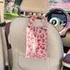 Caja de Pañuelos para Coche con Estampado de Leopardo Transfronterizo Caja de Pañuelos Colgante de Felpa para Asiento de Coche Decoración Linda para el Interior del Coche Bolsa Colgante para Pañuelos