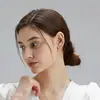 Aretes Clásicos de Moissanita con Cuatro Garras para Mujer, Modernos de Plata de Ley S925 Chapada en Oro de 18K, Diseño Geométrico