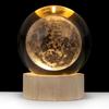 3d interno esculpido bola de cristal galáxia bola de vidro de madeira base luminosa luz noturna enfeites de mesa presentes de decoração de férias