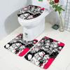 Jit Producto Nuevo Cómodo Juego de Alfombrillas para Inodoro en Casa Lindo Patrón de Estampado de Anime 3D Juego de Alfombrillas para Inodoro Juego de Tres Piezas