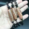 Colar com pingente de ágata Tianzhu de nove olhos Corrente para suéter Pingente de jade Atacado Ao vivo