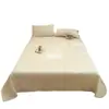 Conjunto de Lençol de Cama de Algodão Puro com Renda nas Bordas, Estilo Ins Fresco e Fofo Desenho Animado Algodão Puro Dormitório Lençol de Gaze Dupla Camada