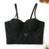 Europa e Estados Unidos cross-border processamento de pequenos lotes suspensórios de renda personalizados e cintura curta modelando top see-through sexy tubo top