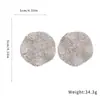 Pendientes de aro redondos con tachuelas de diamante y plisados, transfronterizos europeos y americanos, pendientes de lujo ligero de alta gama, pendientes de mujer versátiles y de moda