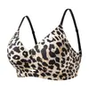 Roupa Íntima Modeladora Sexy Selvagem Estampa de Leopardo Tamanho Grande Europeia e Americana para Mulheres Sem Fio Push-Up Belo Suporte para os Seios Sutiã Fixador Anti-Queda
