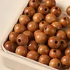 Cuentas Sueltas de Madera de Durazno, Cuentas Redondas Finamente Pulidas, Varios Tamaños, Collares con Cuentas, Pulseras, Cuentas Espaciadoras, Accesorios de Cuentas Sueltas para DIY, Bisutería