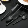 Juego de cuchillo, tenedor y cuchara de acero inoxidable 304 para comida occidental, cuchillo y tenedor de bambú creativos para bistec, vajilla para el hogar y hotel, vajilla occidental