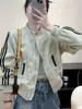 Jaqueta bomber de beisebol com gola alta estilo americano para mulheres, novo modelo outono 2026, jaqueta curta versátil moda petite
