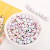 Cuentas del Alfabeto Inglés Hechas a Mano Sueltas Pulsera Collar Cadena de Teléfono Móvil Colgante Pulsera Accesorios de Joyería DIY