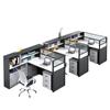 Escritorio con Pantalla para Personal de Nanjing para Cuatro Personas Seis Personas Combinación de Estación con Mesa y Silla para Computadora Mesa Financiera Porta Tarjetas