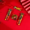 Ímãs de Geladeira de Madeira para o Festival da Primavera Couplets Feliz Ano Novo Fortuna, Prosperidade, Longevidade, Felicidade Decoração de Ano Novo Deus da Riqueza Ímãs Magnéticos de Geladeira