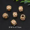Cuentas huecas de circonita incrustada en oro de 14 quilates, cuentas de barril, accesorios para pulseras, collares, joyería tejida a mano, en stock, venta al por mayor